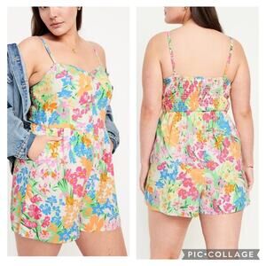Old Navy Fit & Flare Floral Cami Romper SZ M